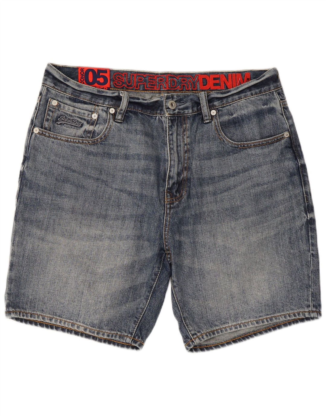 Męskie spodenki jeansowe SUPERDRY W34, duże, niebieskie, bawełniane