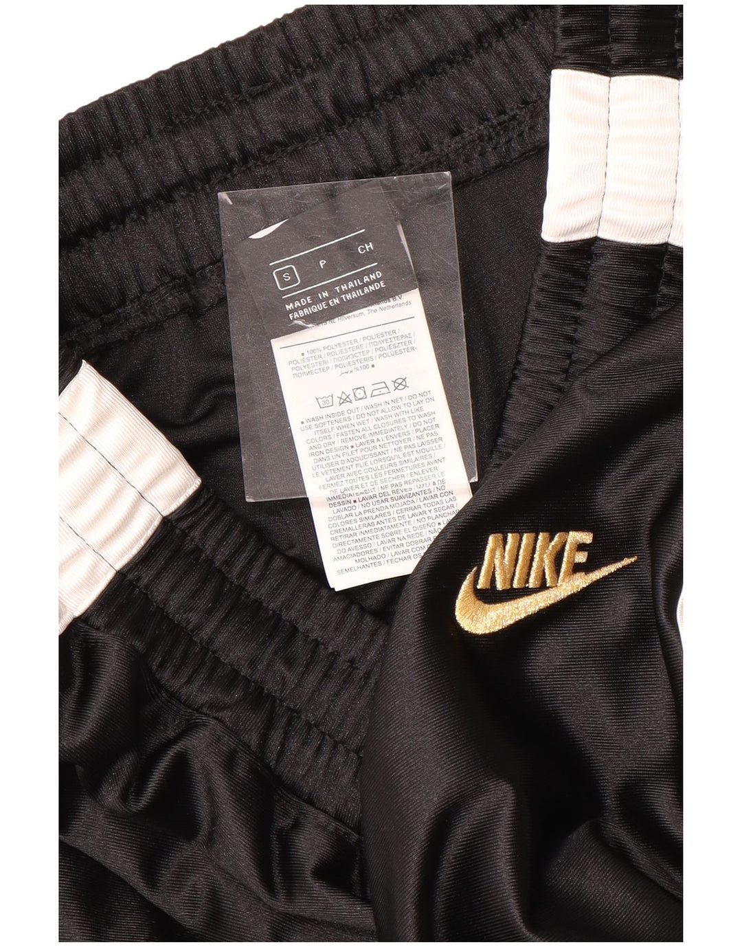 Damskie spodnie dresowe Nike UK 10, małe, czarne, z blokami kolorów, poliestrowe