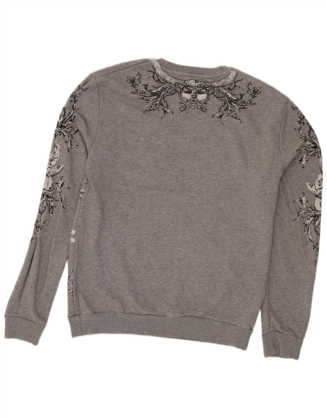 Męska bluza z grafiką Zara, średnioszara, bawełniana w kwiaty