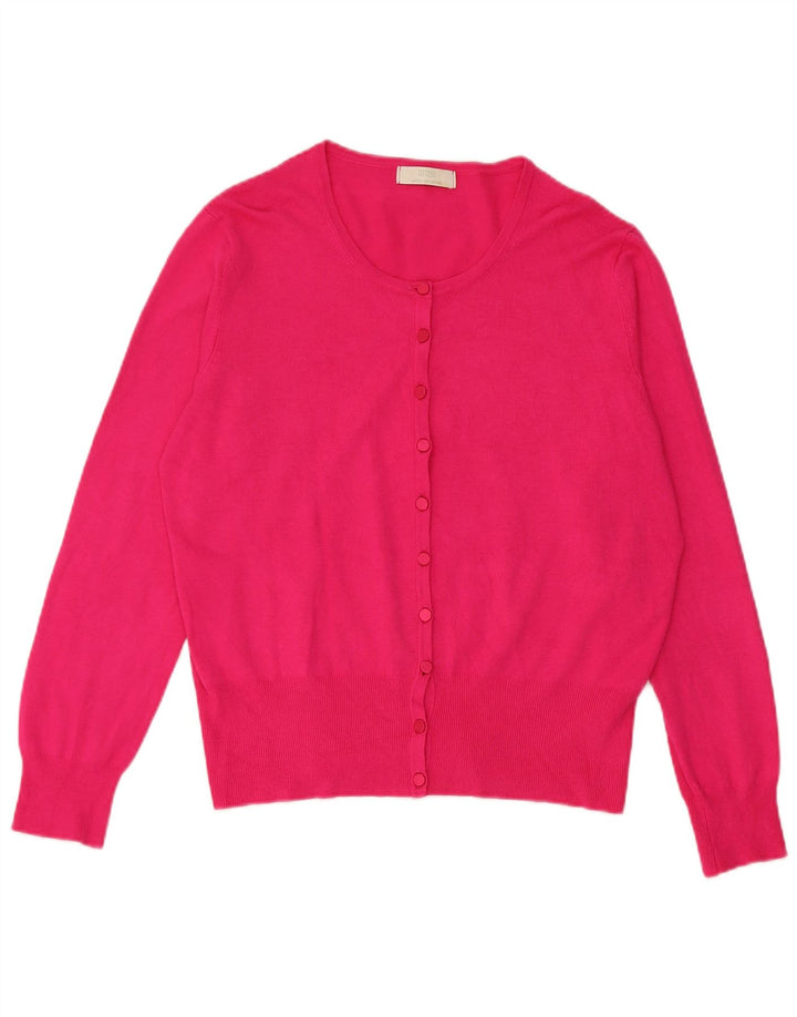 Marks & Spencer Damski sweter kardigan UK 16, duży, różowy, wiskoza