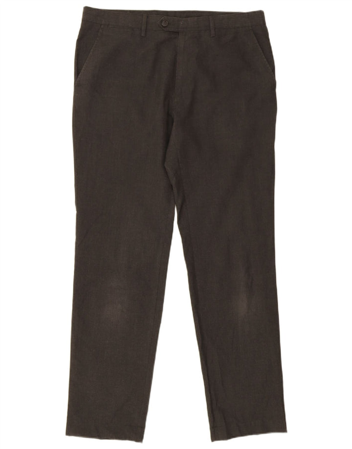 Męskie spodnie chino Marks & Spencer Slim Fit W34 L31 Szare pepitkę