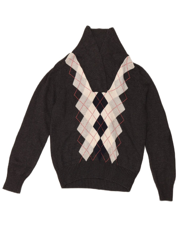 Sweter damski Tommy Hilfiger z szalowym dekoltem UK 14, duży, szary