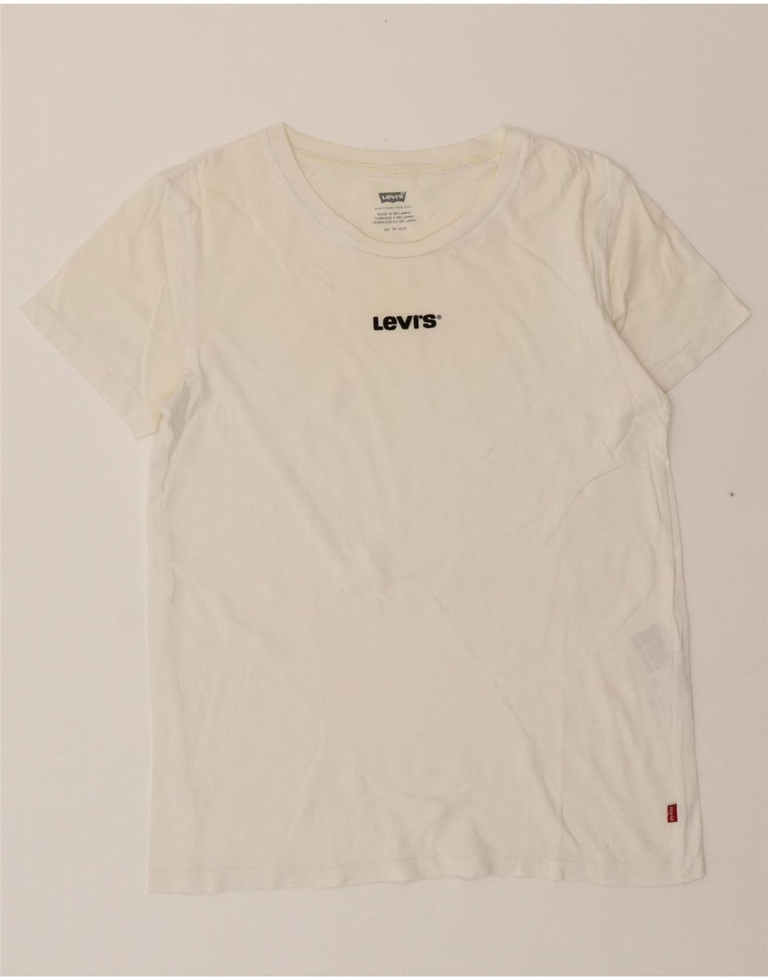 LEVI'S Womens T-Shirt Top UK 6 XS White Vintage Levi's and Second-Hand Levi's from Messina Hembry 