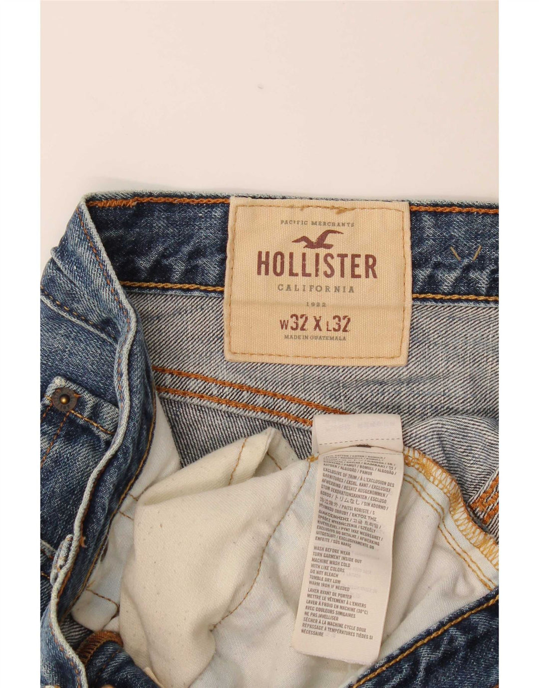 Męskie jeansy slim fit Hollister W32 L32 Niebieskie bawełniane