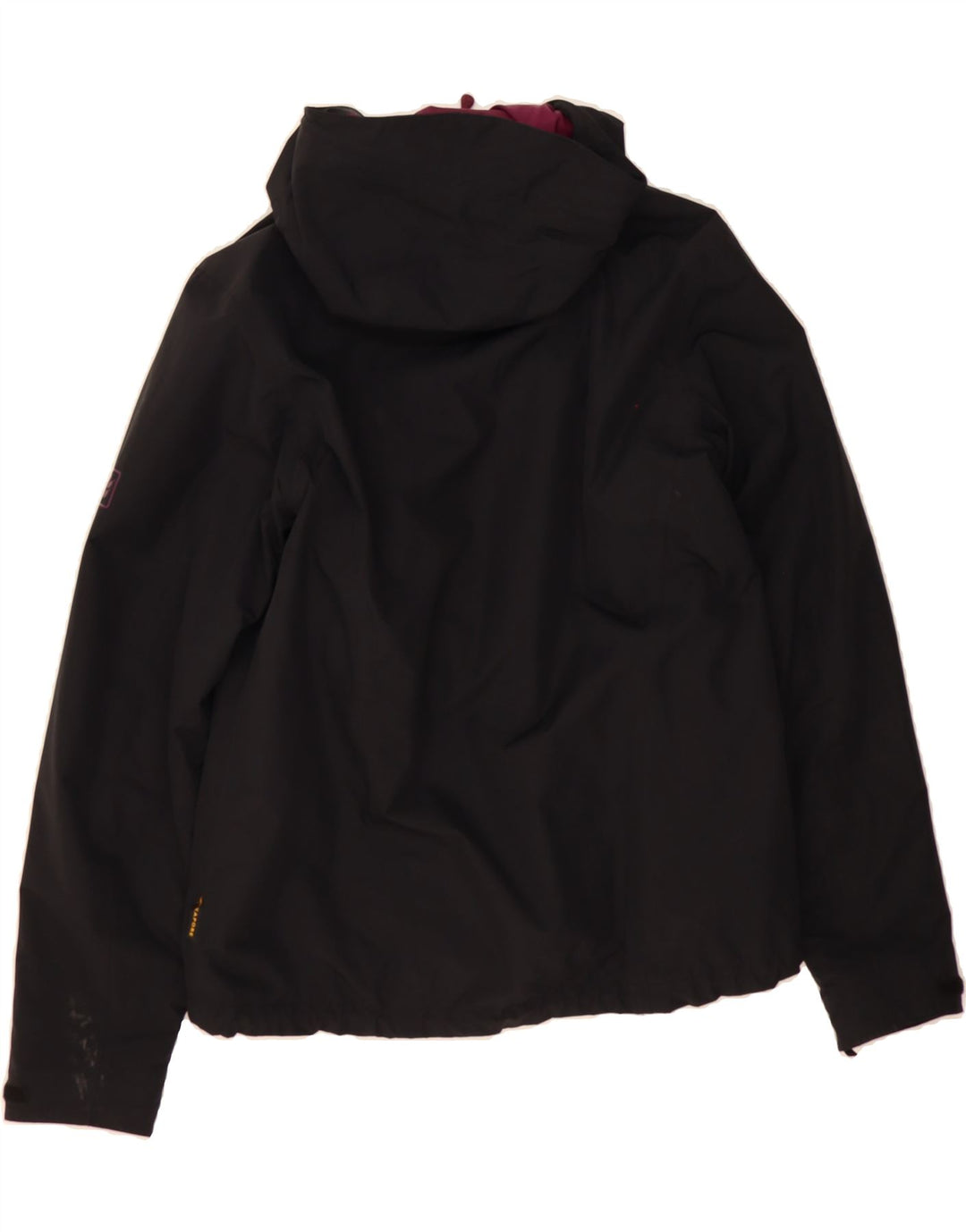 JACK WOLFSKIN Womens Hooded Windbreaker Jacket UK 16 Large Black Polyamide Vintage Jack Wolfskin and Second-Hand Jack Wolfskin from Messina Hembry 