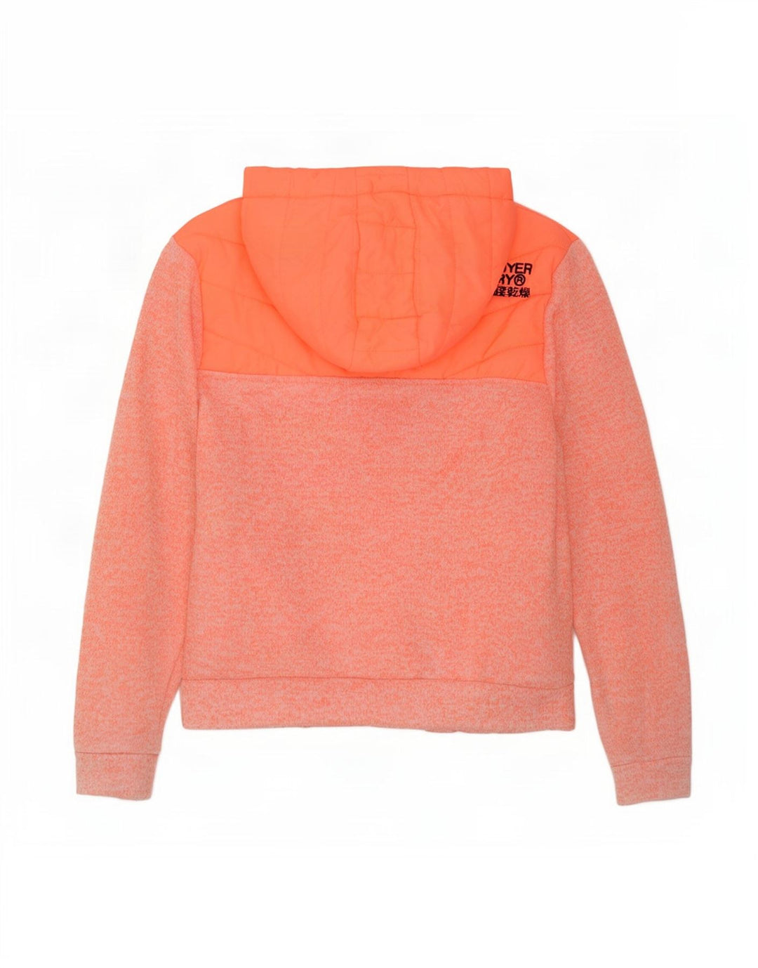 Damski sweter z kapturem i zamkiem Superdry UK 16, duży, pomarańczowy, nakrapiany poliester