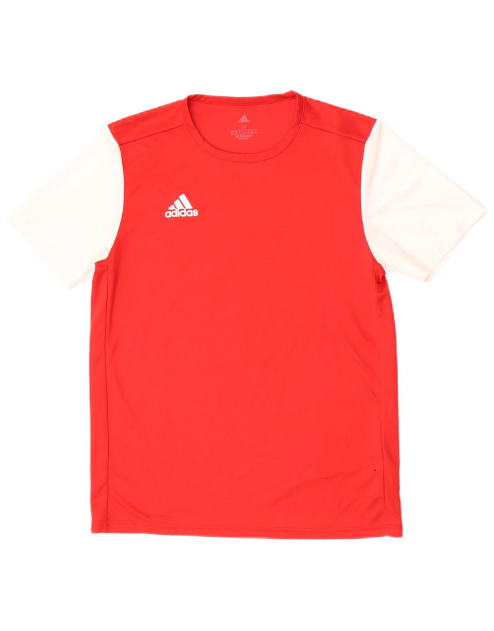 Męska koszulka Adidas Aeroready Top z poliestru w kolorze średniej czerwieni