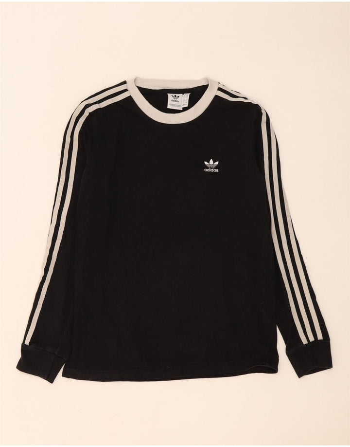 Adidas Damski Top Z Długim Rękawem UK 10 Mały Czarny Bawełniany
