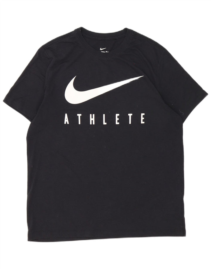 Męski T-shirt Nike Dri Fit z grafiką, duży, czarny poliester