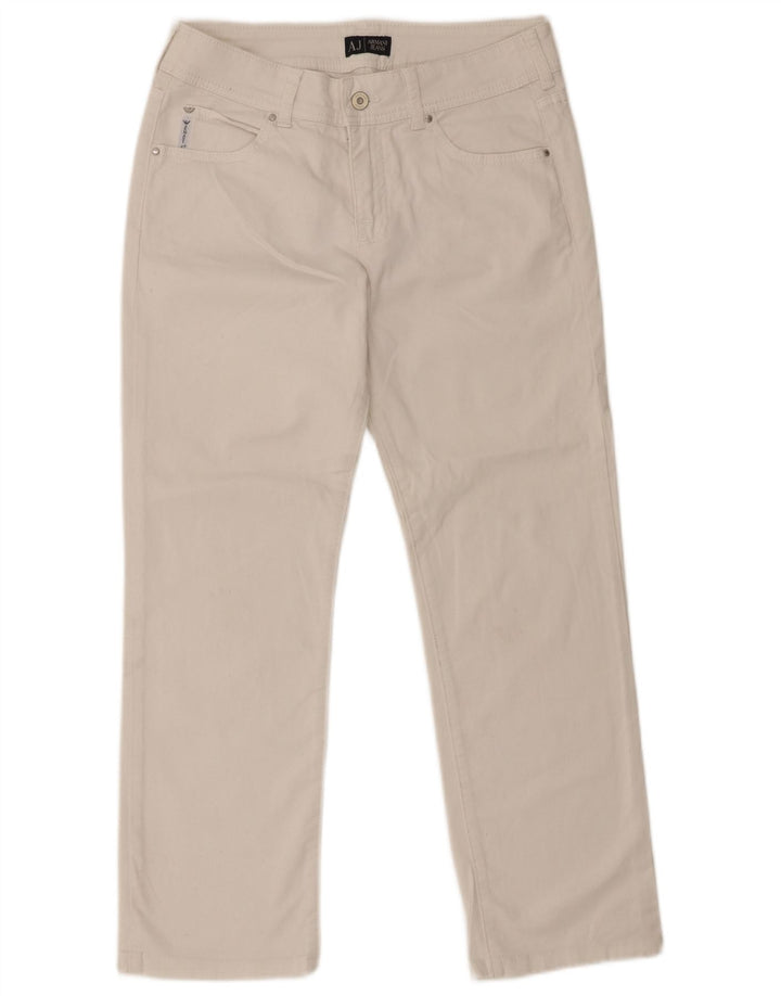 Armani Jeans Damskie proste dżinsy W29 L27 Białe