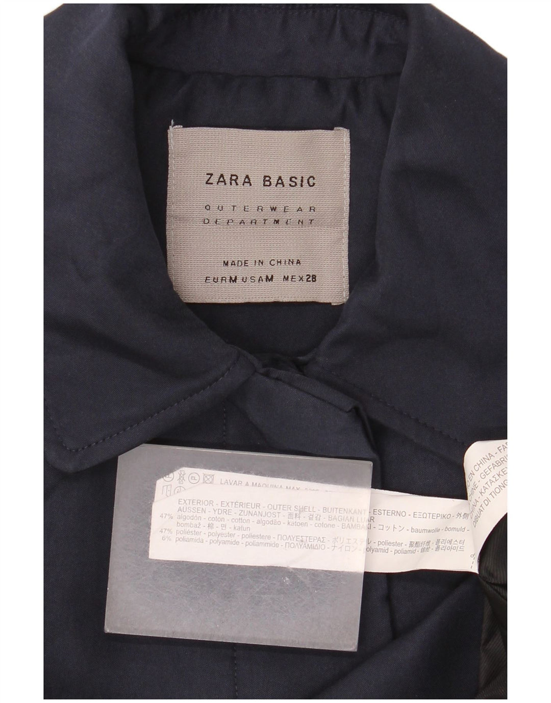 Płaszcz damski Zara UK 14, średni granatowy, bawełniany