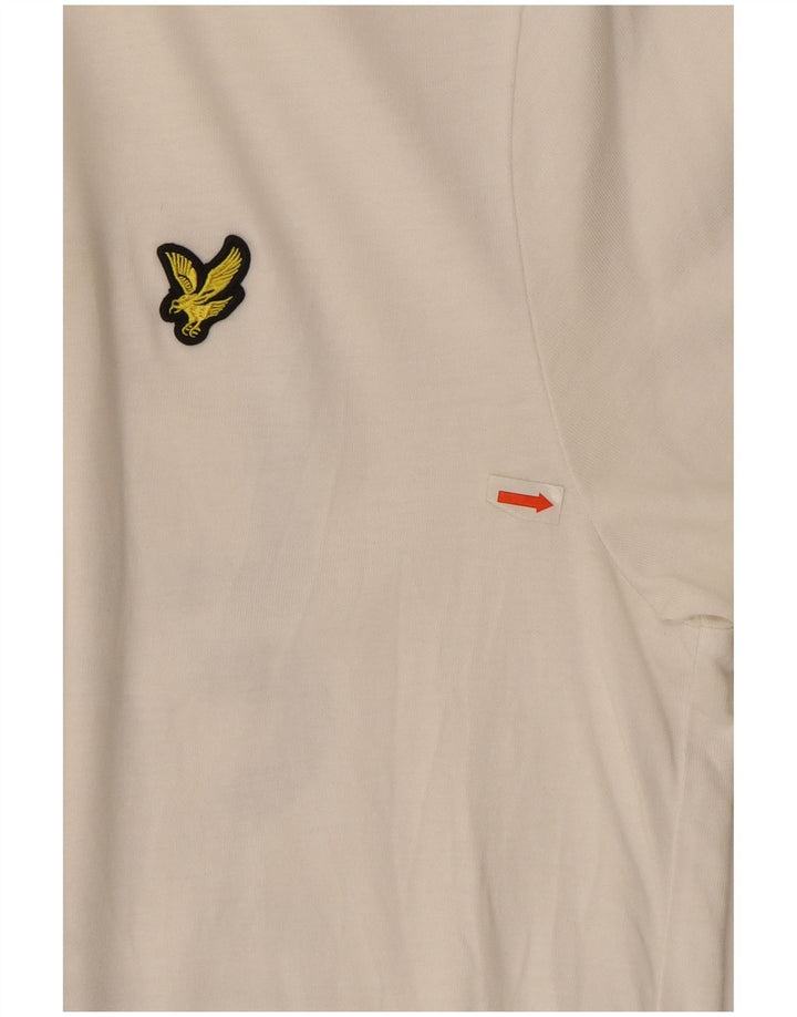 Męska koszulka z grafiką Lyle & Scott, średnia, biała bawełna