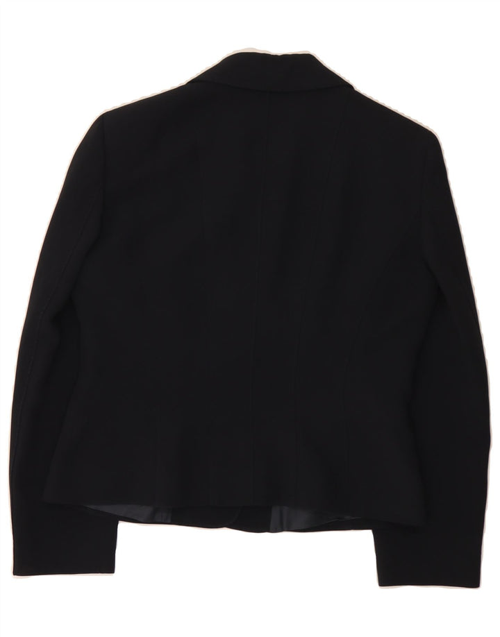 MOSCHINO Womens 5 Button Blazer Jacket UK 14 Large  Navy Blue Rayon Vintage Moschino and Second-Hand Moschino from Messina Hembry 