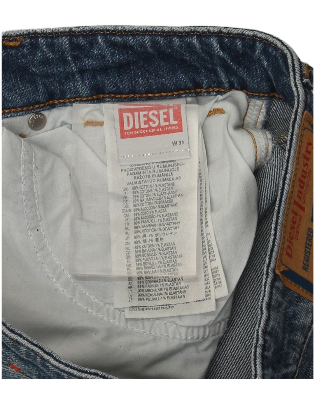 Damskie jeansy Bootcut Diesel W31 L35 Niebieskie bawełniane