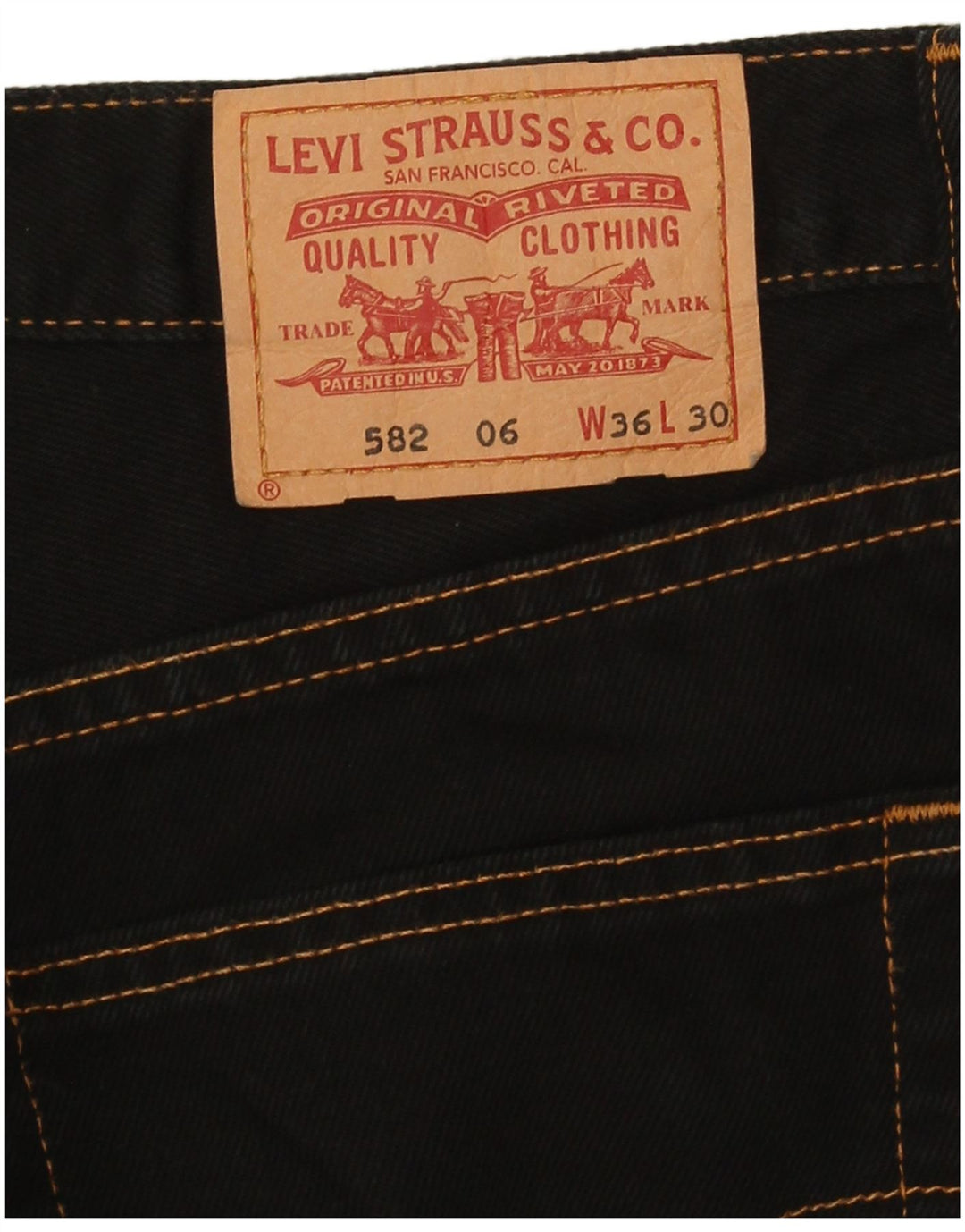 Męskie jeansy Levi's 582 Straight W36 L30 Czarne