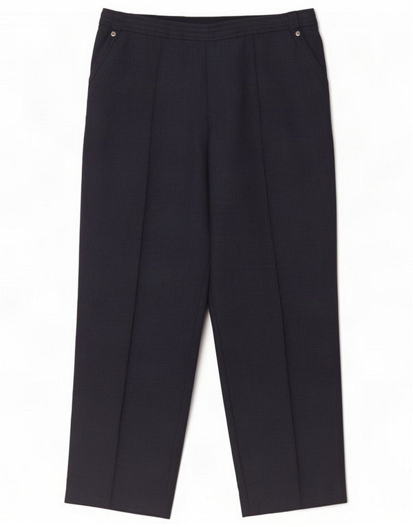 Marks & Spencer Womens Cropped Trousers UK 12 Medium W30 L26 Navy Blue