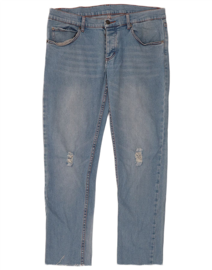 TANIE PONIEDZIAŁEK Męskie jeansy slim w trudnej sytuacji W32 L28 Niebieskie bawełniane