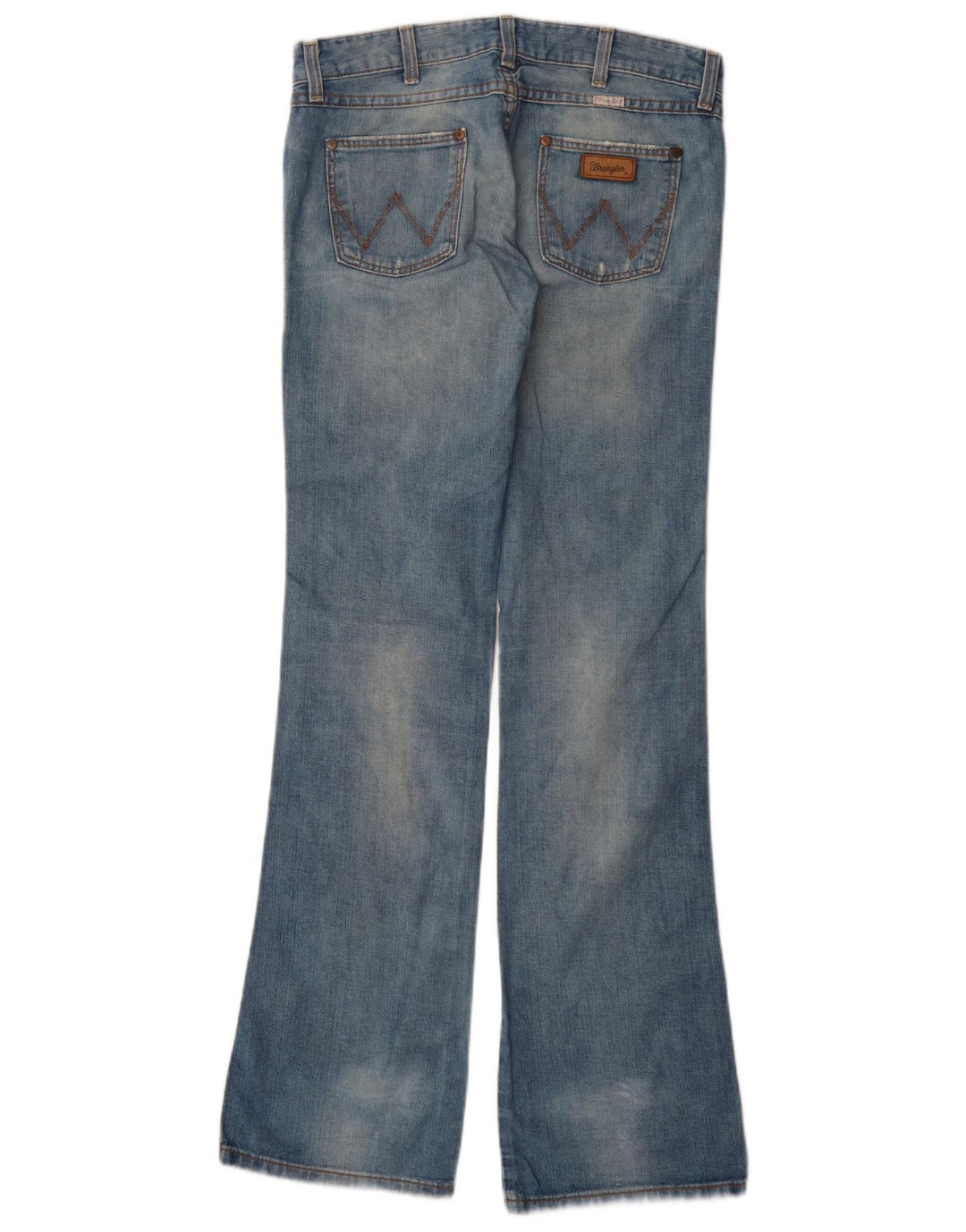 Wrangler Damskie Megan Distressed Bootcut Jeansy W28 L34 Niebieskie Bawełniane