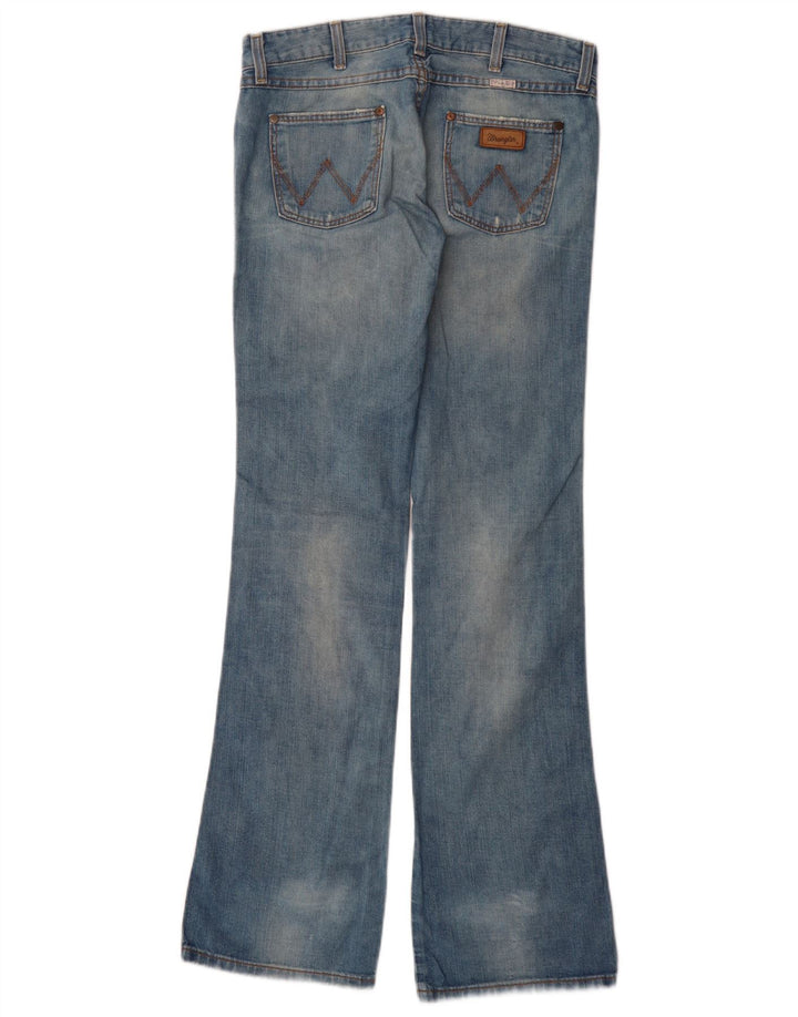 Wrangler Damskie Megan Distressed Bootcut Jeansy W28 L34 Niebieskie Bawełniane