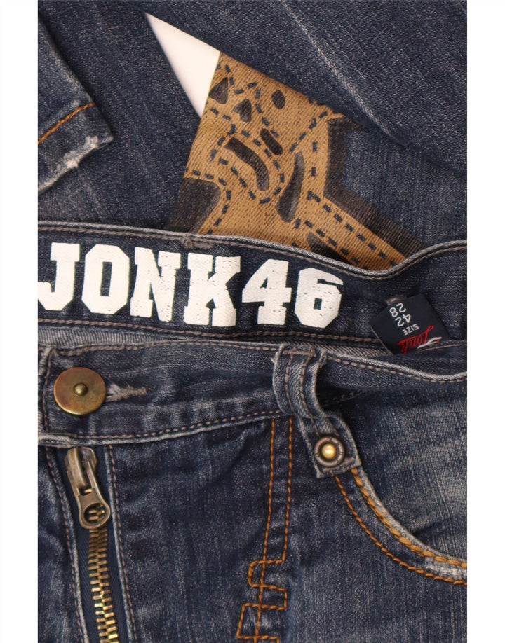 Damskie jeansy Jonk 46 Graphic Straight IT 42 Medium W28 L34 Granatowa bawełna