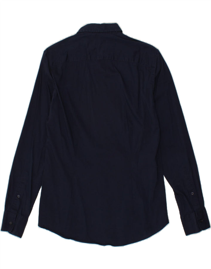BENETTON Mens Shirt Medium Navy Blue Cotton Vintage Benetton and Second-Hand Benetton from Messina Hembry 