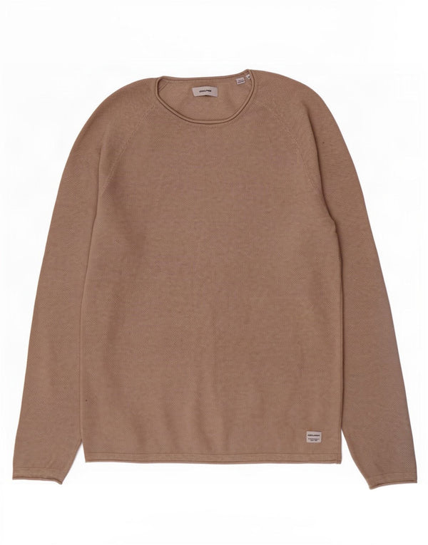 Męski sweter Jack & Jones z dekoltem w łódkę XL, beżowy, bawełniany