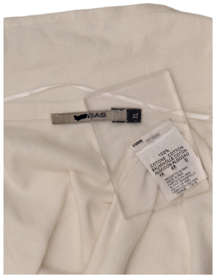 Damska koszulka polo GAS z grafiką UK 18 XL, biała bawełna