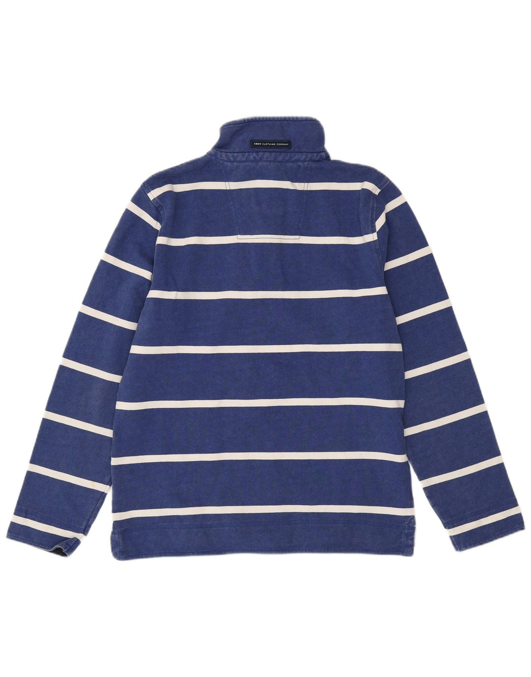 CREW CLOTHING Męski sweter zapinany na guziki, w średnie niebieskie paski