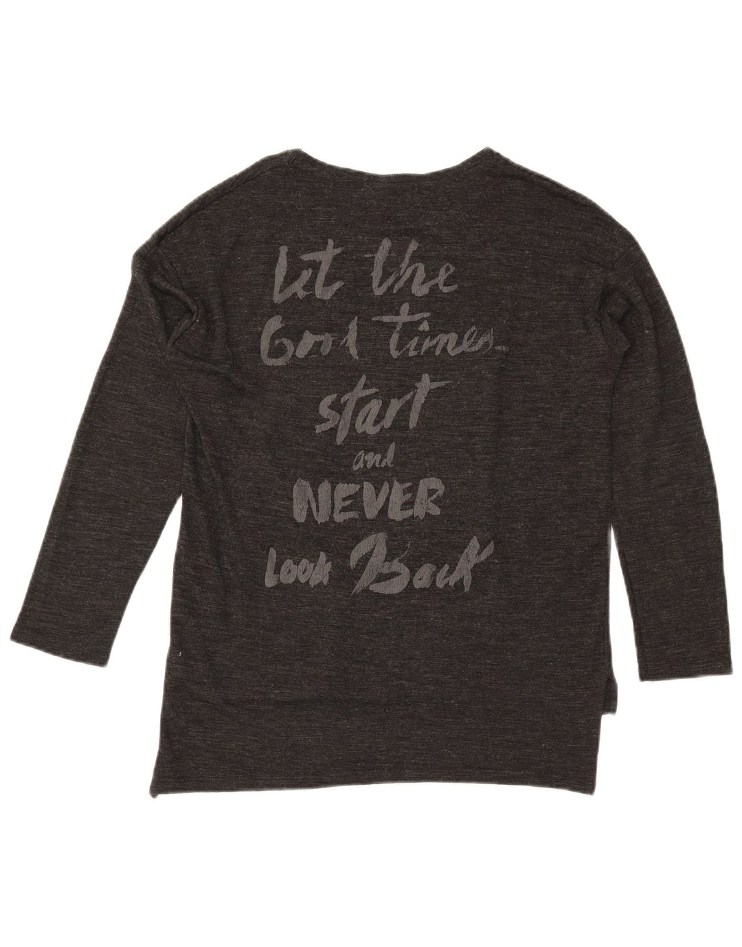 Damski top z grafiką oversize Zara z długim rękawem, UK 10, mały, szary