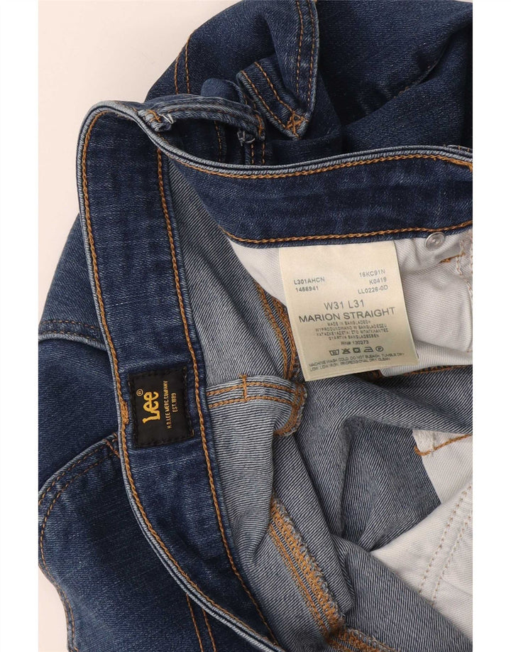 Damskie jeansy Lee Marion Straight W31 L31 Niebieskie bawełniane
