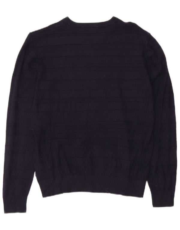 Damski sweter z dekoltem w łódkę Armani UK 10 w małe granatowe paski