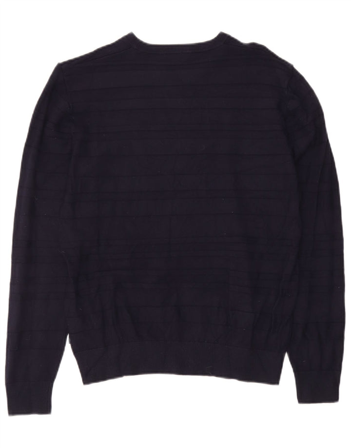 Damski sweter z dekoltem w łódkę Armani UK 10 w małe granatowe paski