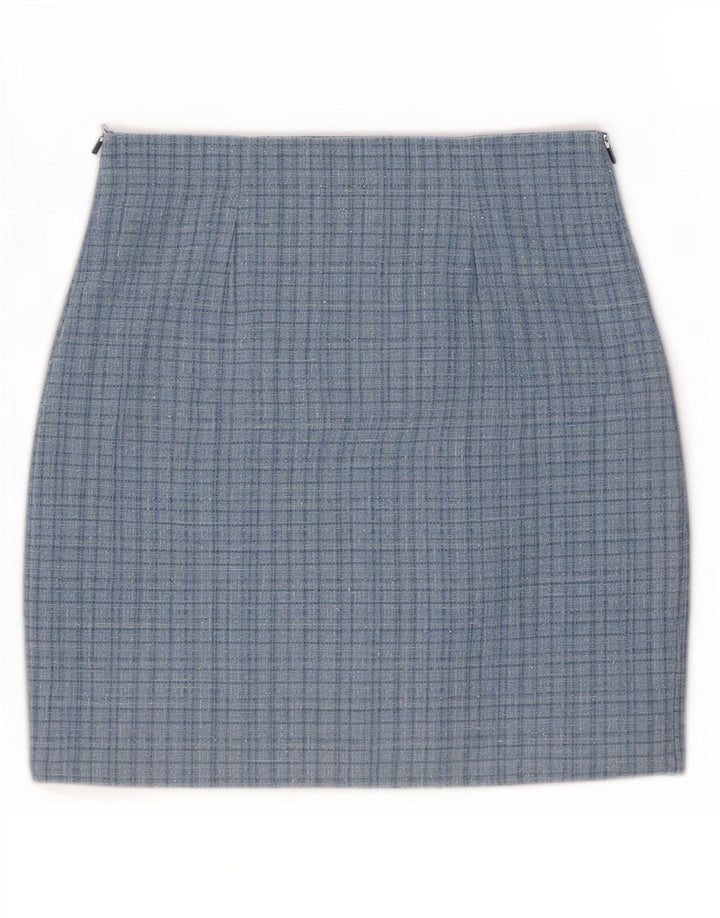 Damska spódniczka mini Guess UK 10 Small W28 z poliestru w niebieską kratkę