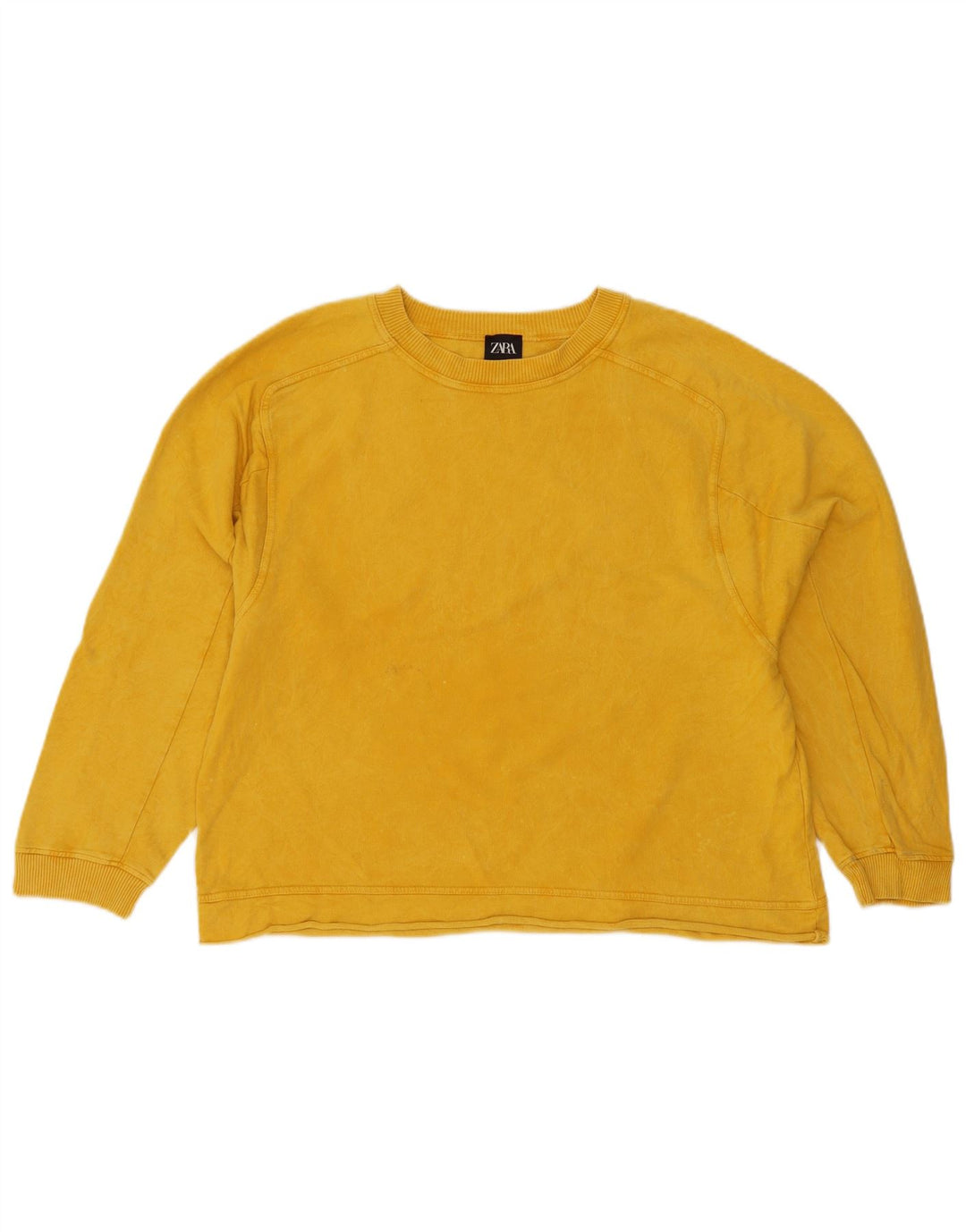 Damski sweter oversize Zara UK 10, mały, żółty, bawełniany