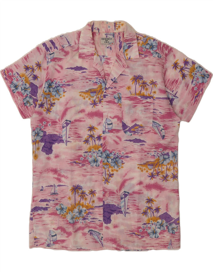 EQUIPMENT Mens Short Sleeve Shirt Medium Pink Floral Polyester Vintage EQUIPMENT and Second-Hand EQUIPMENT from Messina Hembry 