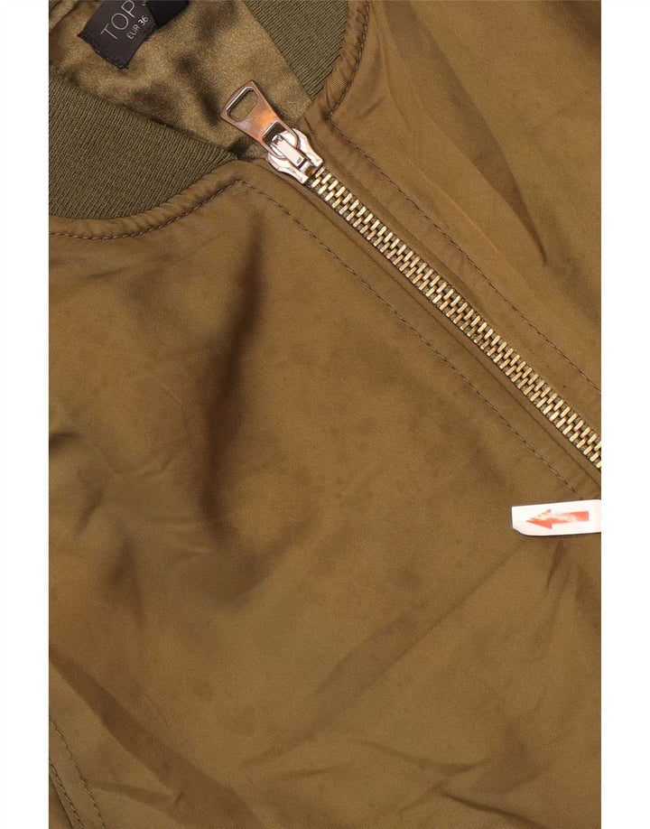 Damska kurtka bomberka Topshop UK 8, mała, khaki, poliester