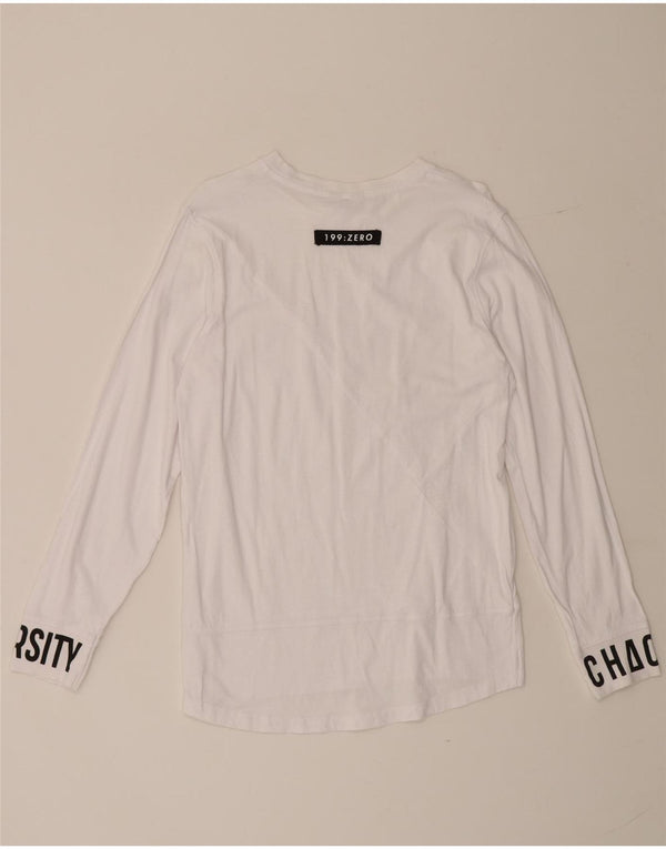 Męski top graficzny Jack & Jones z długim rękawem, mały, biały