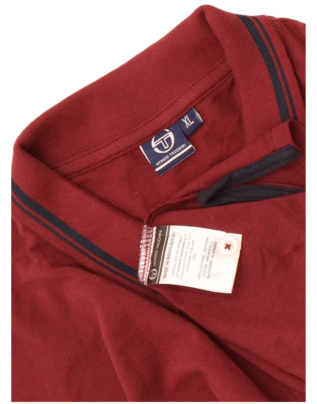 Męska koszulka polo Sergio Tacchini XL, bordowa, bawełniana