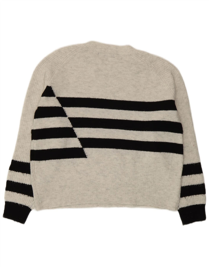 Marks & Spencer Damski sweter z okrągłym dekoltem UK 14 w średnie szare paski