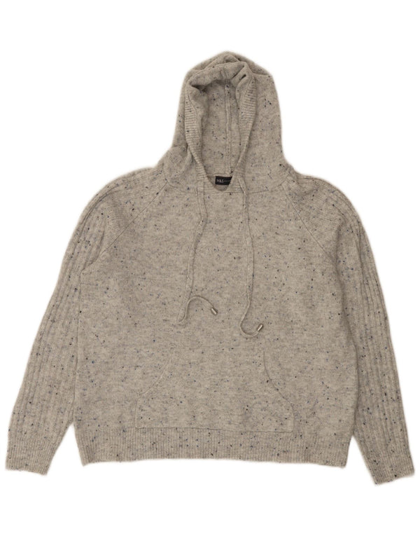 Damski sweter z kapturem Marks & Spencer UK 14, średni szary, nakrapiany