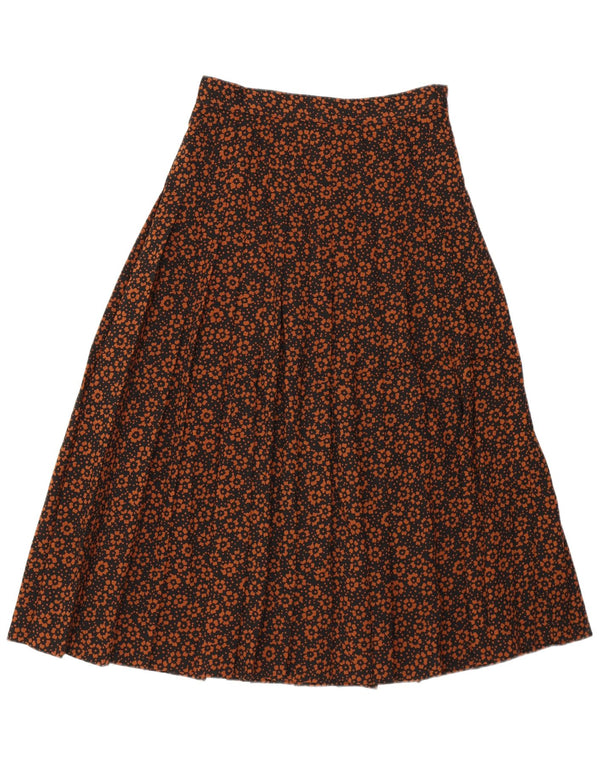 Vintage damska plisowana spódnica IT 42 Medium W28 Brown Floral