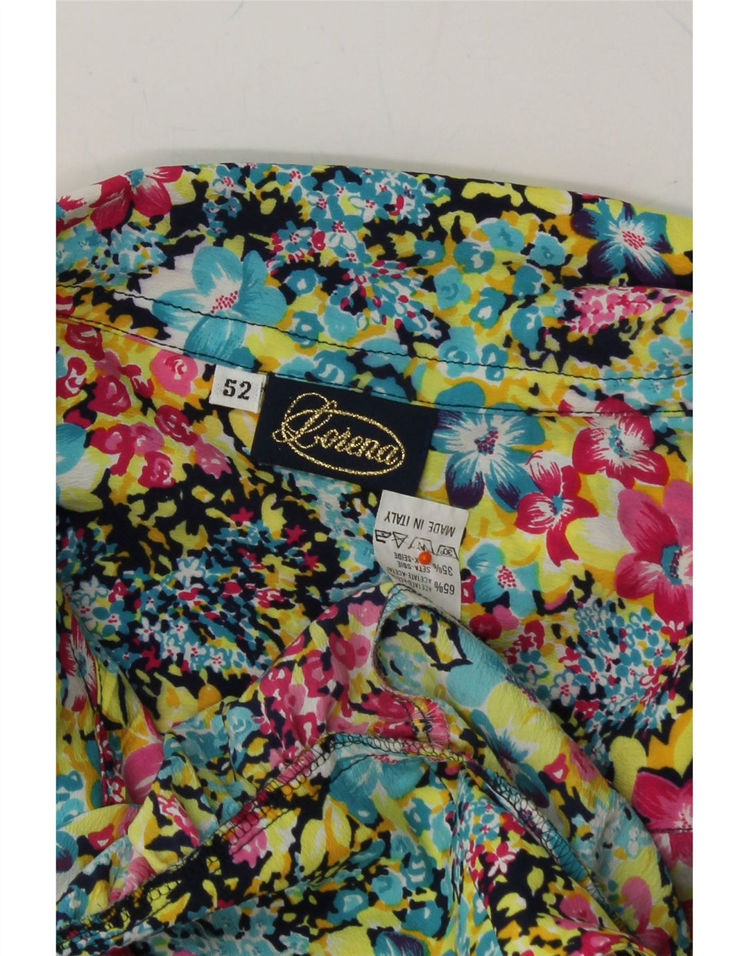 LORENA Womens Short Sleeve Shirt Blouse IT 52 2XL Multicoloured Floral Vintage Lorena and Second-Hand Lorena from Messina Hembry 