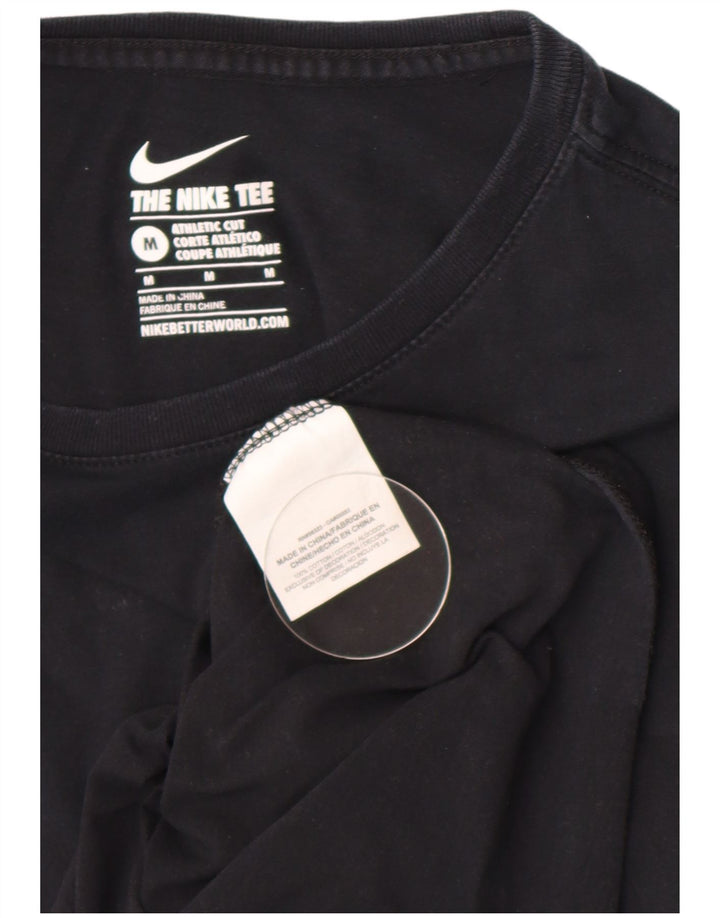 Męski T-shirt Nike o sportowym kroju z grafiką, średni czarny, bawełniany