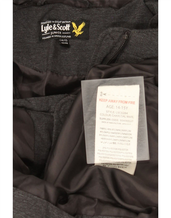 Chłopięca wyściełana kurtka z kapturem i kapturem Lyle & Scott 14-15 lat, szary nylon