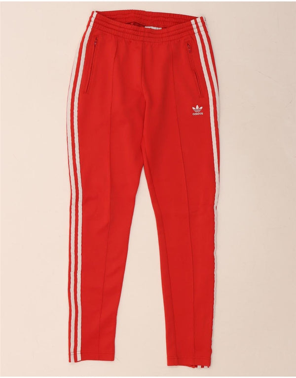 Damskie spodnie dresowe ADIDAS UK 8, małe, czerwone, bawełniane