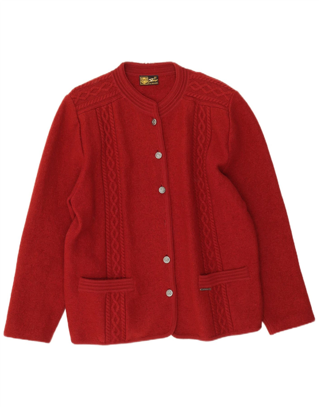 Damski sweter kardigan Zero IT 52 2XL czerwona nowa wełna