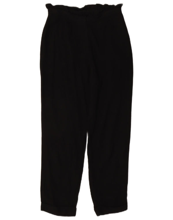 Proste spodnie damskie Topshop UK 8 Small W26 L25 Czarna wiskoza