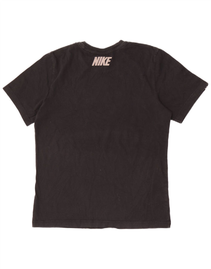 Męska koszulka z grafiką Nike, bawełniana, średnia czarna, z blokami kolorów