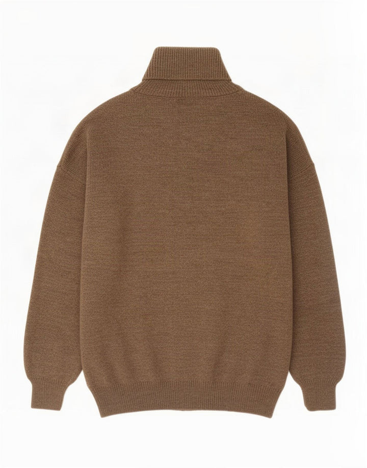 Vintage męski sweter z golfem, średni brąz