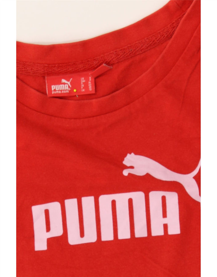 PUMA Womens Graphic T-Shirt Top UK 10 Small  Red Vintage Puma and Second-Hand Puma from Messina Hembry 
